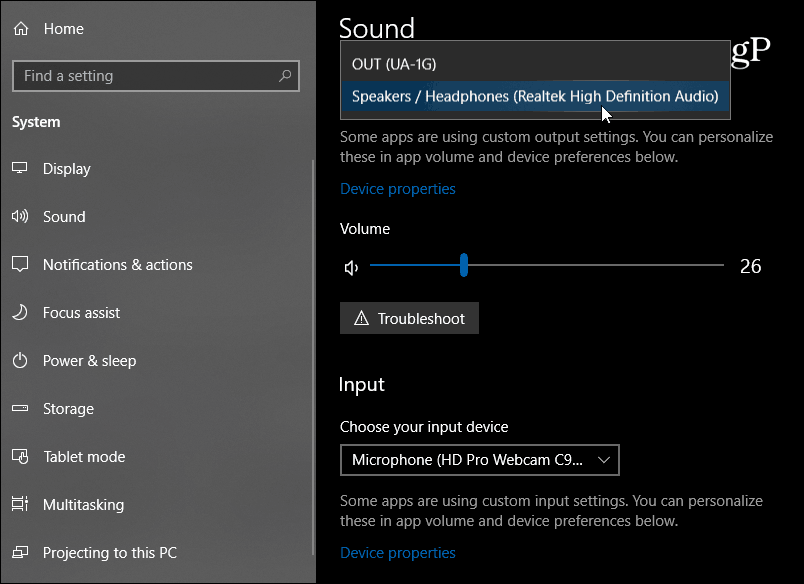 Nauji garso nustatymai „Windows 10“