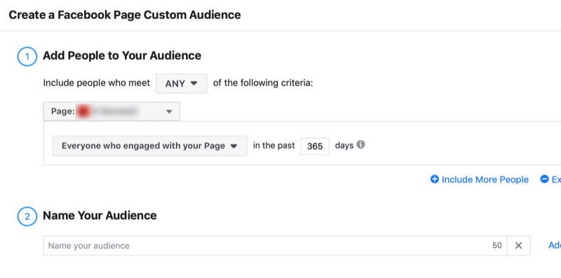 sukurti „Facebook“ puslapio įtraukimo pasirinktinę auditoriją