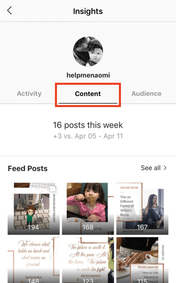 Peržiūrėkite „Instagram Stories“ IG duomenis, 2 žingsnis.
