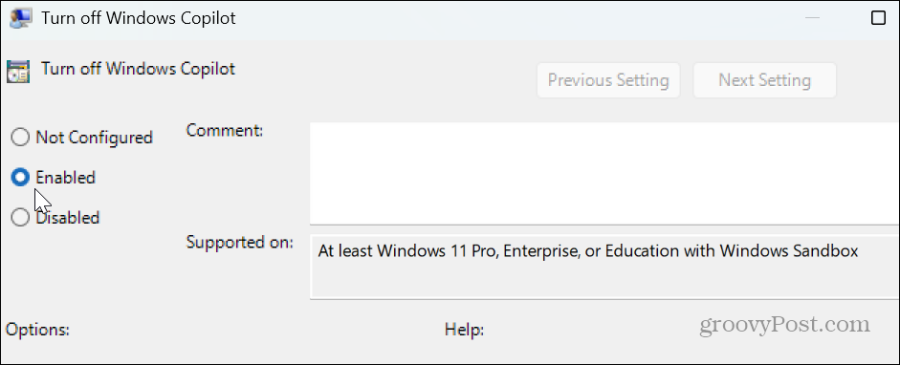Išjunkite „Copilot“ sistemoje „Windows 11“.