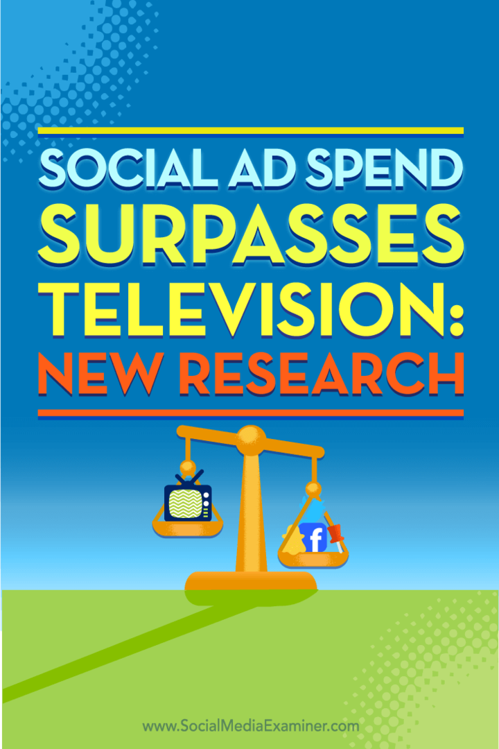 Socialinių skelbimų išlaidos viršija televiziją: nauji tyrimai: socialinės žiniasklaidos ekspertas