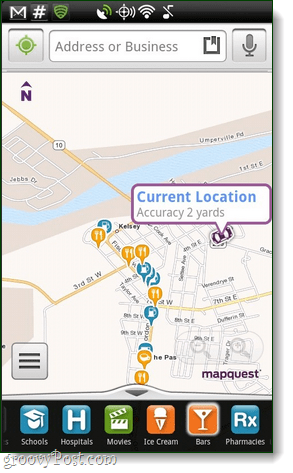 „MapQuest“ „Android“ programai, apžvalga