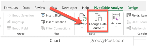 Excel pakeisti duomenų šaltinį
