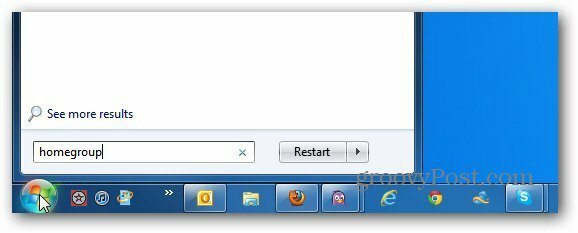 Pradėkite paiešką „Windows 7“