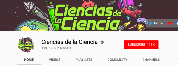 Kaip įdarbinti mokamus socialinius įtakotojus, ispaniškai kalbančio „YouTube“ kanalo „Ciencias de la Ciencia“ pavyzdys