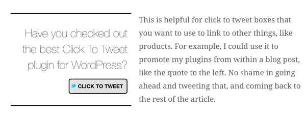 „Better Click to Tweet“ „WordPress“ įskiepis leidžia į tinklaraščio įrašus įterpti „click to tweet“ langelius.