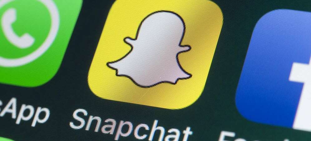 Snapchat logotipas mobiliajame telefone