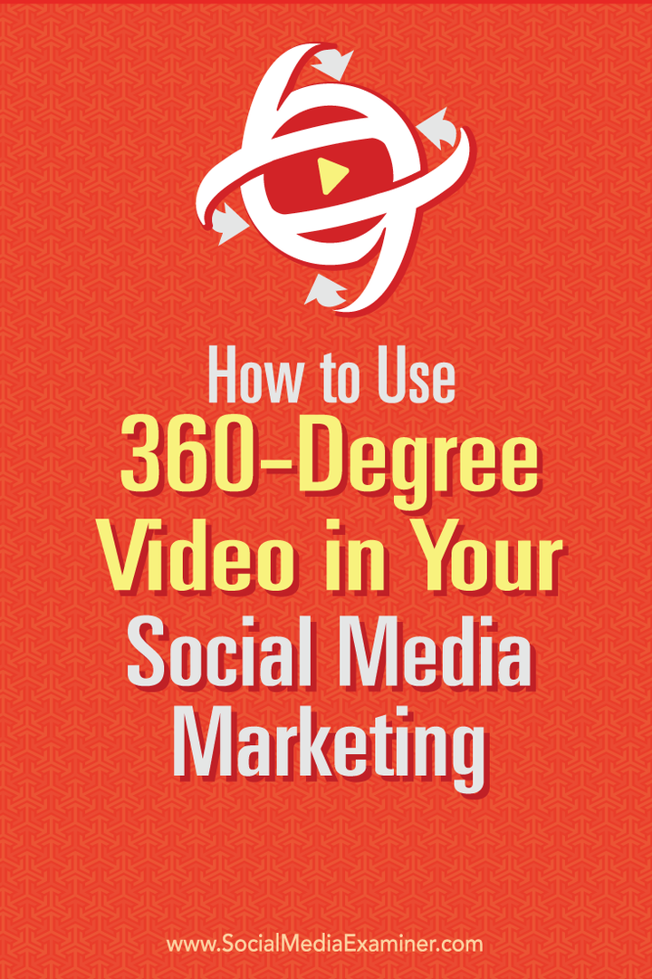 Kaip naudoti 360 laipsnių vaizdo įrašą savo socialinės žiniasklaidos rinkodaroje: socialinės žiniasklaidos ekspertas