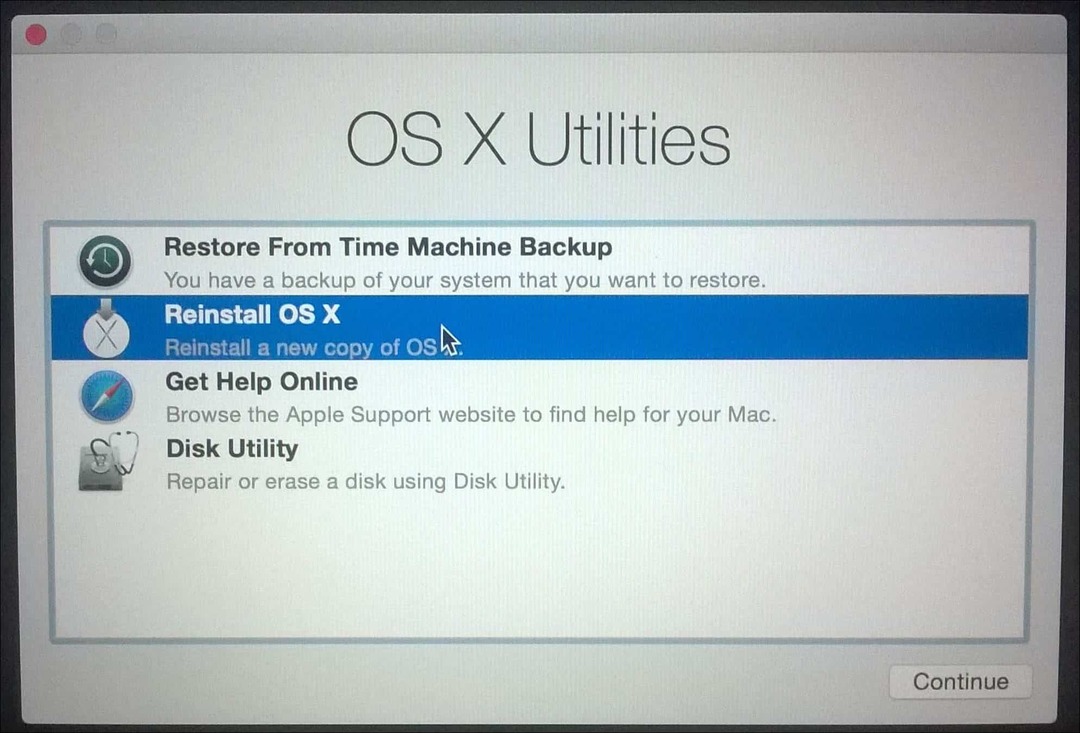Iš naujo įdiekite OS X