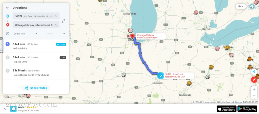 „Waze“ internetinis žemėlapis