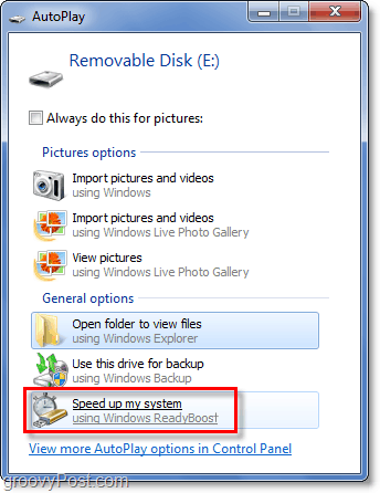 Įgalinkite „ReadyBoost“ naudodami SD kortelę „Windows 7“