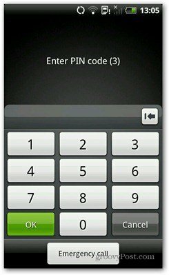 „Android“ PIN kodas