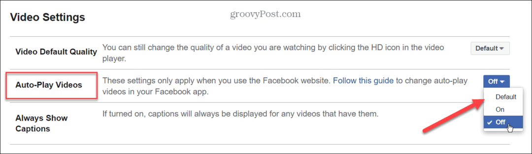 Kaip išjungti automatinį vaizdo įrašų paleidimą „Facebook“.
