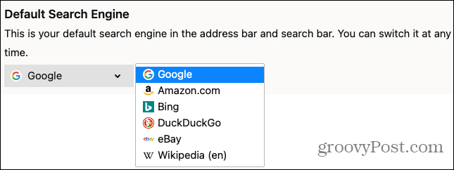 Numatytasis „Firefox“ paieškos variklis