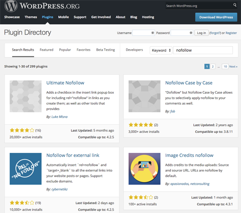 nofollow „WordPress“ papildiniai