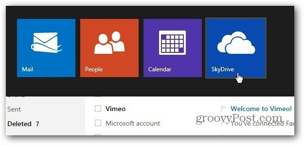 Pasiekite „SkyDrive Outllookdotcom“