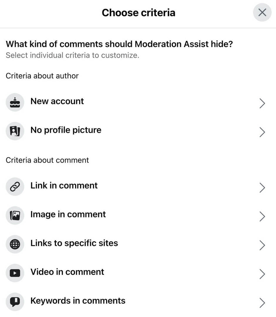 kaip-moderuoti-Facebook-puslapio-pokalbiai-naudoti-moderacija-pagalba-pasirinkti-kriterijų-14 veiksmas