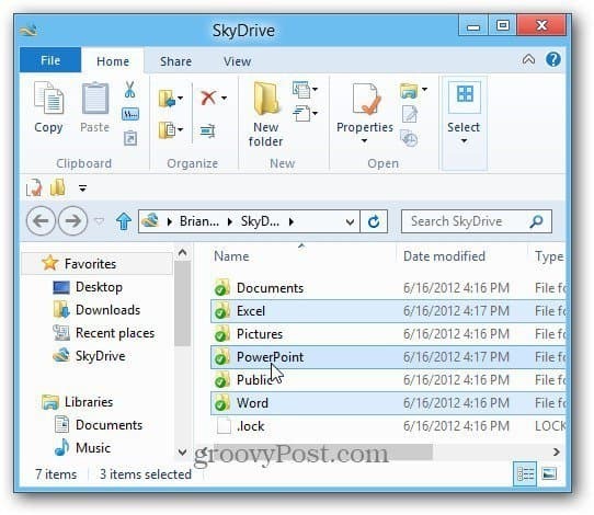 „SkyDrive Win8“ darbalaukis