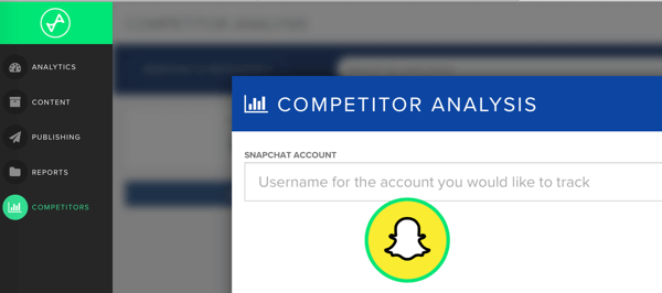 Pridėkite norimo stebėti „Snaplytics“ dalyvio „Snapchat“ vartotojo vardą.