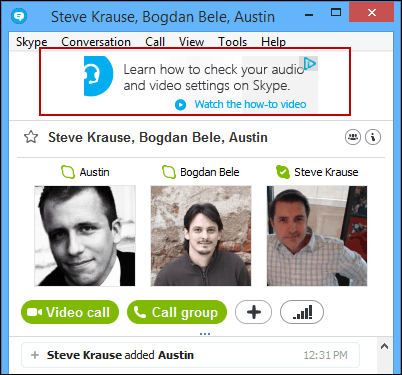 „Skype“ reklamjuostė