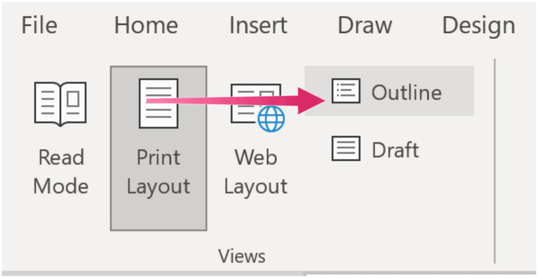 Kontūro rodinys „MICROSOFT WORD“