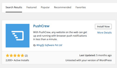 „pushcrew wordpress“ papildinys