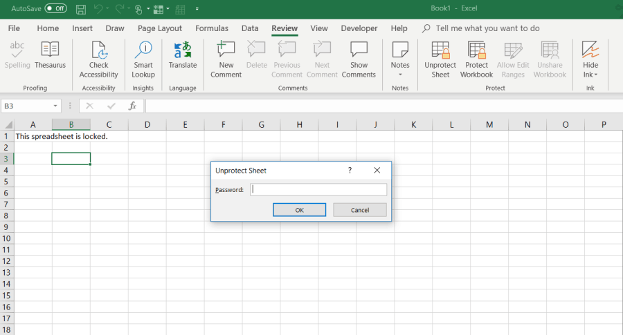 neapsaugokite „Excel“ lapo