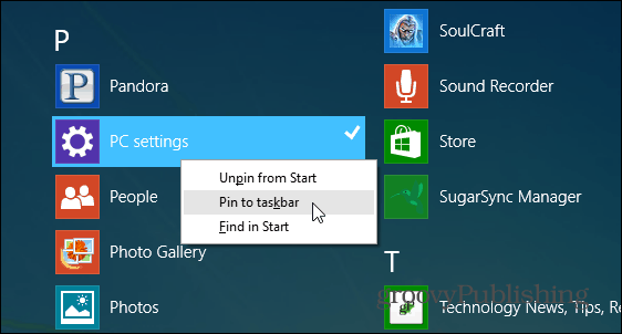 „Windows 8.1“ patarimas: prijunkite kompiuterio parametrus prie užduočių juostos