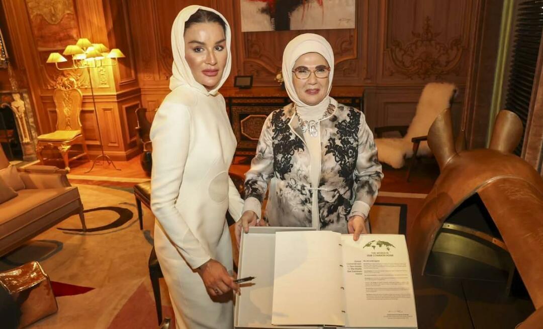 Pirmoji ponia Erdoğan susitiko su Sheikha Moza, Kataro emyro šeicho Al Thani motina