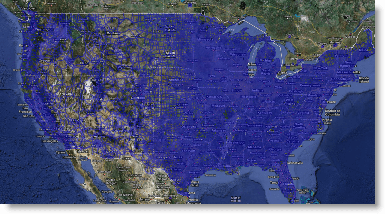 „Google Maps Street View“ JAV aprėptis
