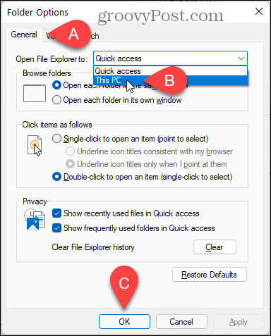 Šiame kompiuteryje atidarykite „File Explorer“.