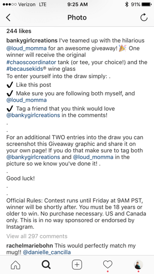 Įsitikinkite, kad jūsų „Instagram“ konkurso taisyklėse aiškiai nurodyta, kad „Instagram“ neremia ir nepatvirtina jūsų konkurso.