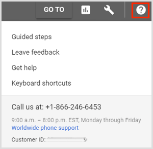 Susisiekite su „Google AdWords“ klientų palaikymo tarnyba.