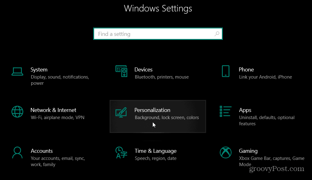 Suasmeninimo nustatymai „Windows 10“