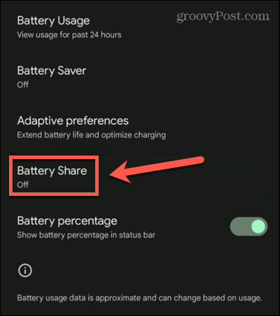 Android baterijos dalis