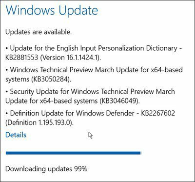„Windows 10“ naujiniai