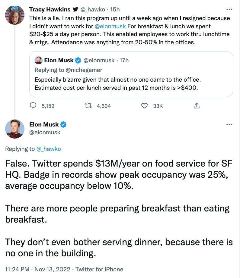 Elonas Muskas ir Tracy Hawkins susiginčijo socialiniame tinkle „Twitter“.