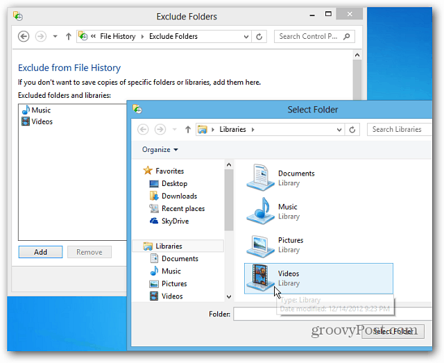 Konfigūruokite „Windows 8“ failų istoriją norėdami atkurti ištrintus failus
