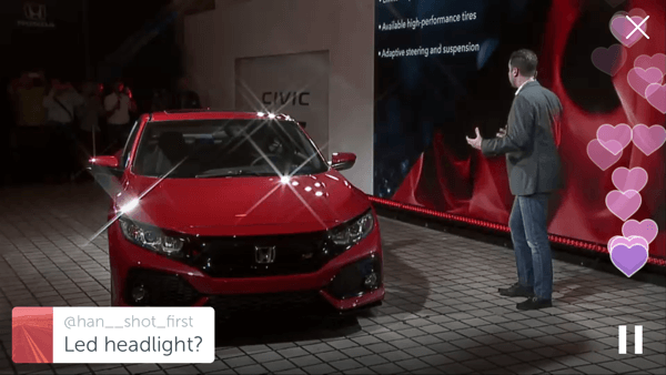 „Honda“ naudojo „Periscope“, kad atskleistų savo 2017 m. „Civic SI“ prototipą.