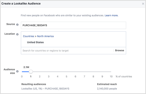 Pasirinkite parinktis, kaip sukurti „Facebook“ išvaizdą, atsižvelgiant į pasirinktą pirkėjų auditoriją