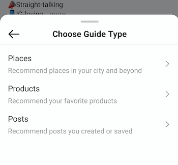 pavyzdys instagram sukurti vadovą pasirinkite vadovo tipo meniu, kuriame siūlomos vietų, produktų ir „postsexample instagram“ kūrimo vadovas pasirinkite vadovo tipo meniu, kuriame siūlomos vietų, produktų ir parinktys pranešimai