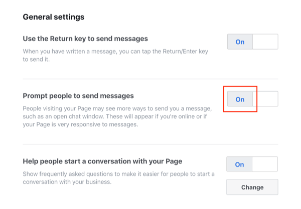 „Facebook Messenger“ pranešimų siuntimo funkcija.