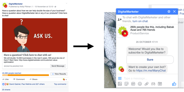 Ši „Facebook Messenger“ skelbimų kampanija sukėlė daugiau nei 300 pardavimo pokalbių už tik 800 USD.