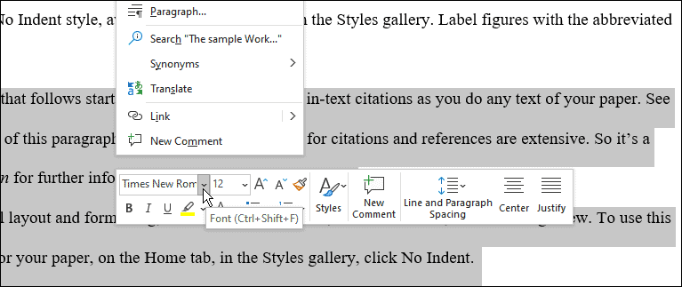 naudokite mla formatą programoje „Microsoft Word“.