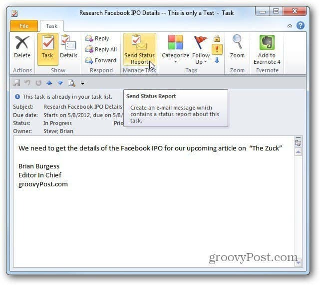 Kaip priskirti užduotis „Outlook 2010“