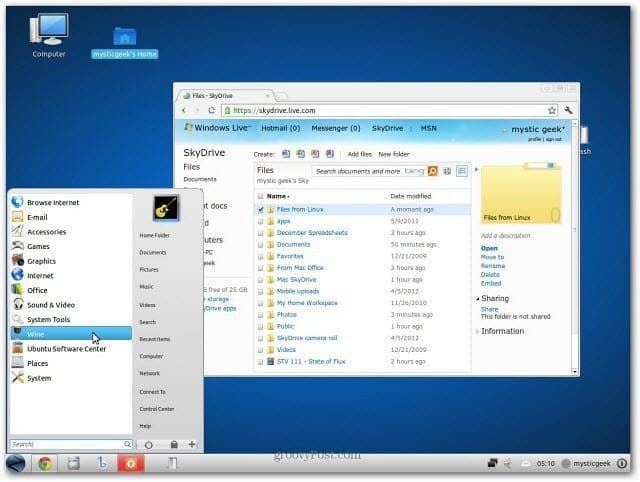 „Linux SkyDrive“ žiniatinklio vartotojo sąsaja