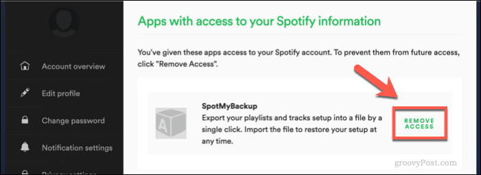 „SpotMyBackup“ prieigos prie „Spotify“ panaikinimas