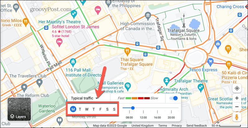 google maps tipinė eismo diena