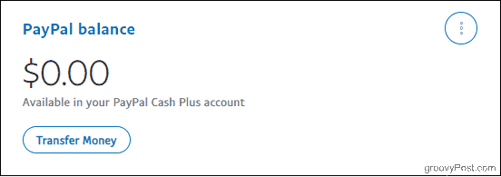 „PayPal“ sąskaitos likutis su „Cash Plus“ sąskaita