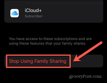 iphone nustokite naudoti šeimos bendrinimą